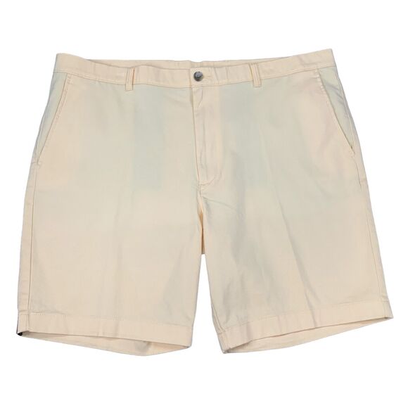 Roundtree & Yorke Short Men 42 Yellow Chino Flat Front Classic Fit Twill Stretch - Picture 1 of 10